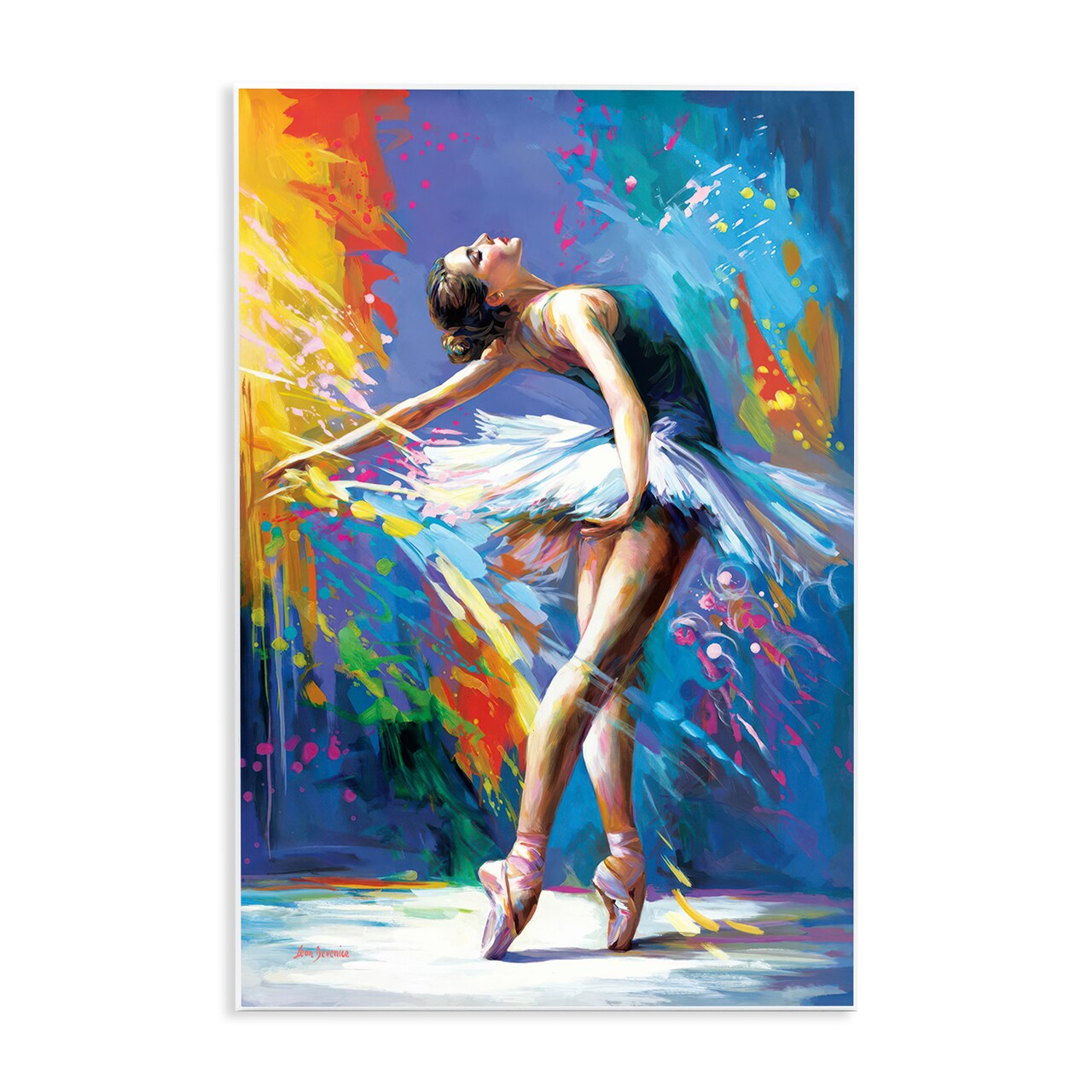 Stupell Industries Fluid Ballerina Movement Wall Plaque Art Design by Leon Devenice